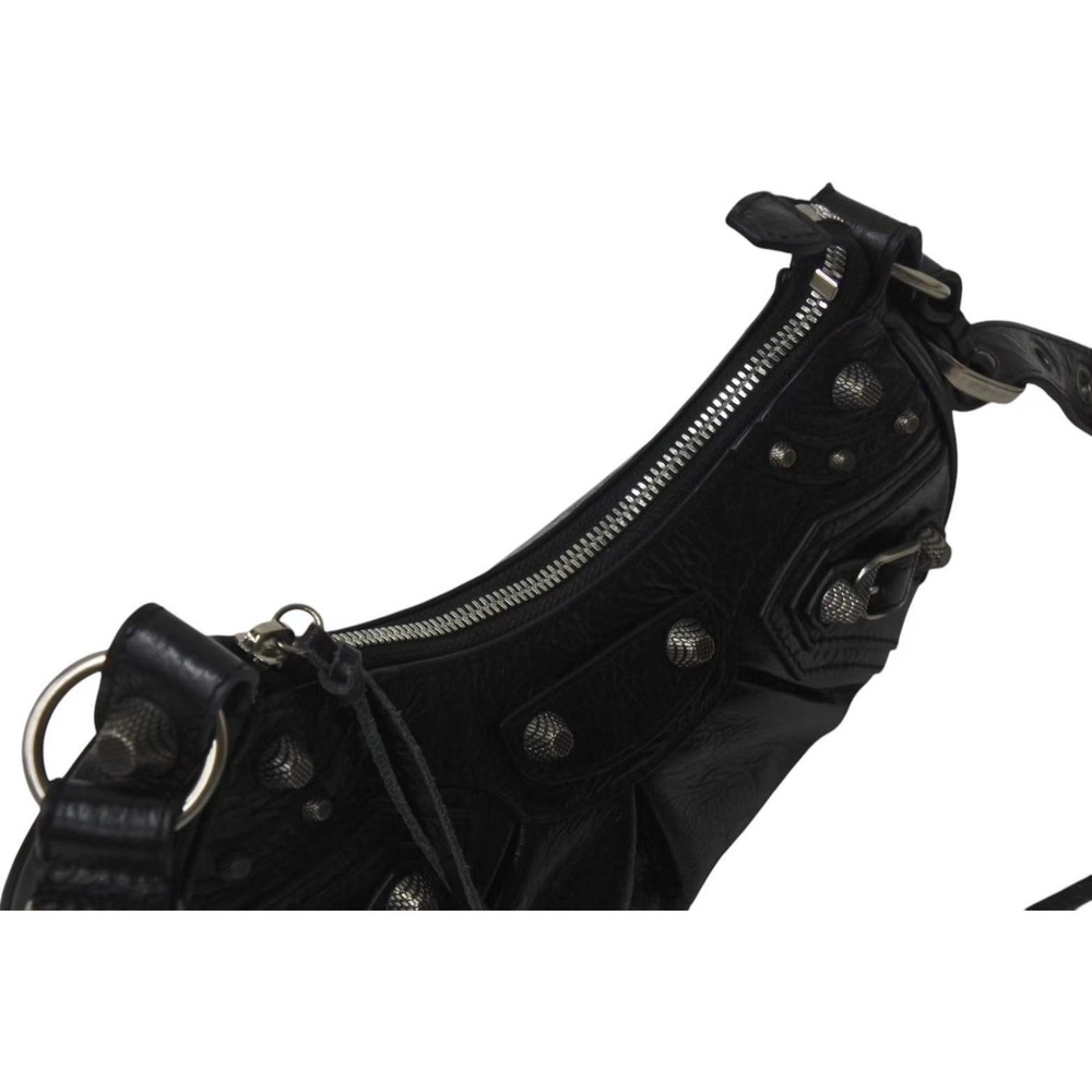 BALENCIAGA LE CAGOLE XS One Shoulder Hobo bag black leather - Picture 6 of 10